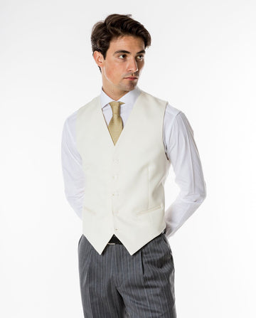 Colete Fraque 100% Lã em Bege Claro